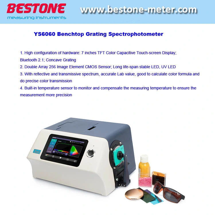 Ys6060 Benchtop Grating Spectrophotometer Recycled Transparent Plastics for Color Colorimeter
