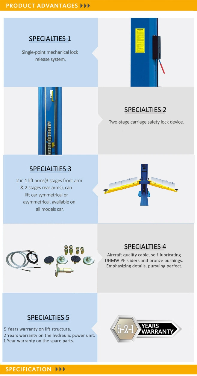 8000lbs Chain-Drived Two-Post Car Lifting Tools (208)