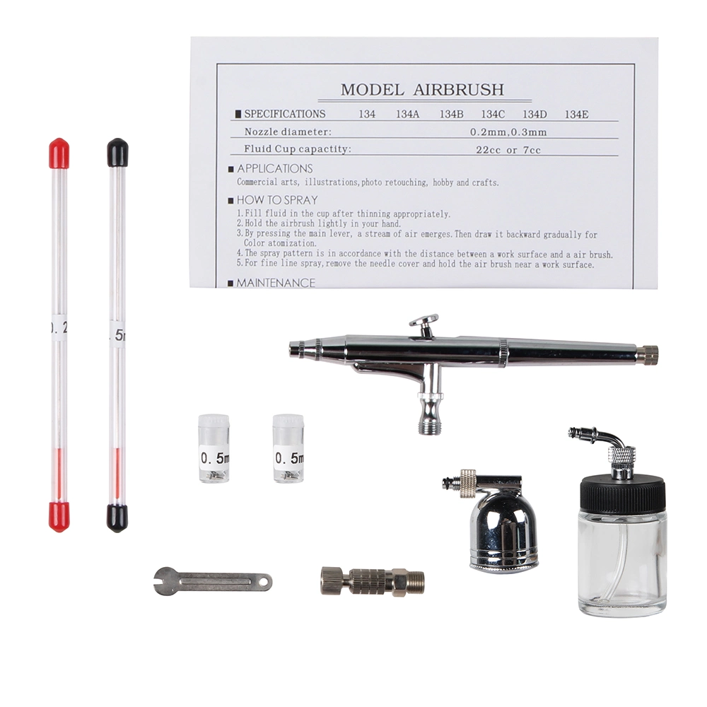 Dual Action 7cc, 20cc Side Feed Airbrush Set for Airbrush Painting, Tattoo, Cake Decorating, Nail Beauty, Body Art, Hobby