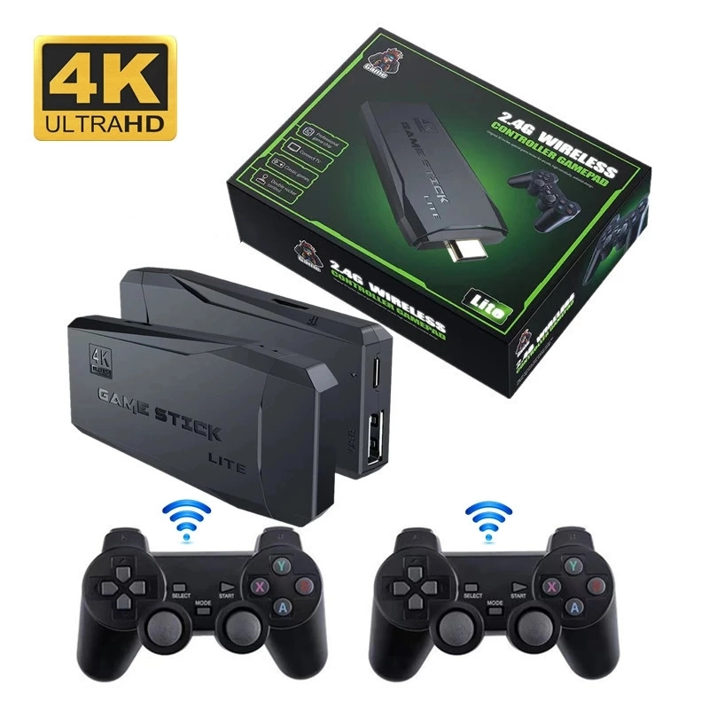 M8 Videospielkonsole 2,4G Double Wireless Controller Game Stick 4K 10000 Spiele 64GB Retro Spiele für PS1/GBA Dropshipping