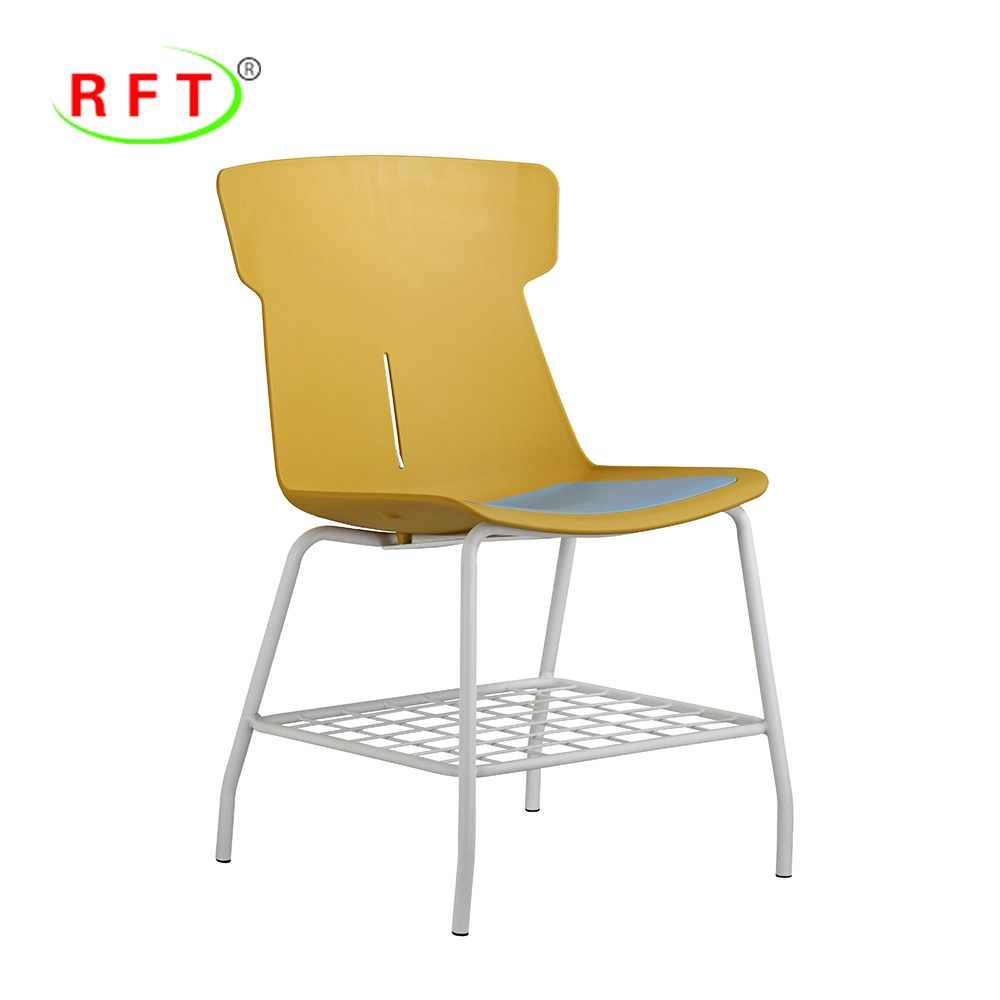 Diseño ergonómico de plástico polipropileno verde apoyo lumbar Metal Leg Cátedra de formación