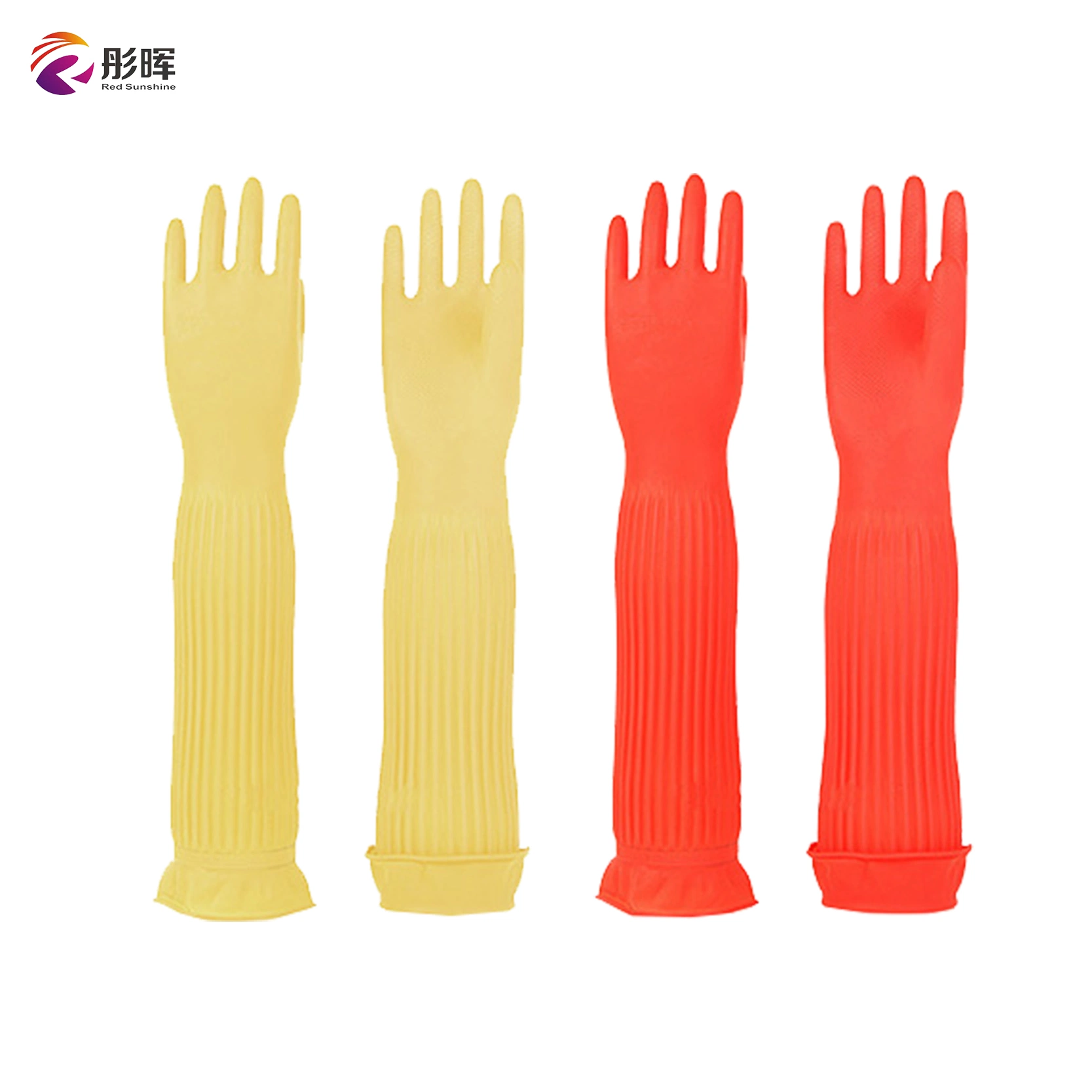 China Wholesale Long Sleeve 45cm Korean Fashion Latex Women Gloves Dishwashing Cleaning Household Gloves