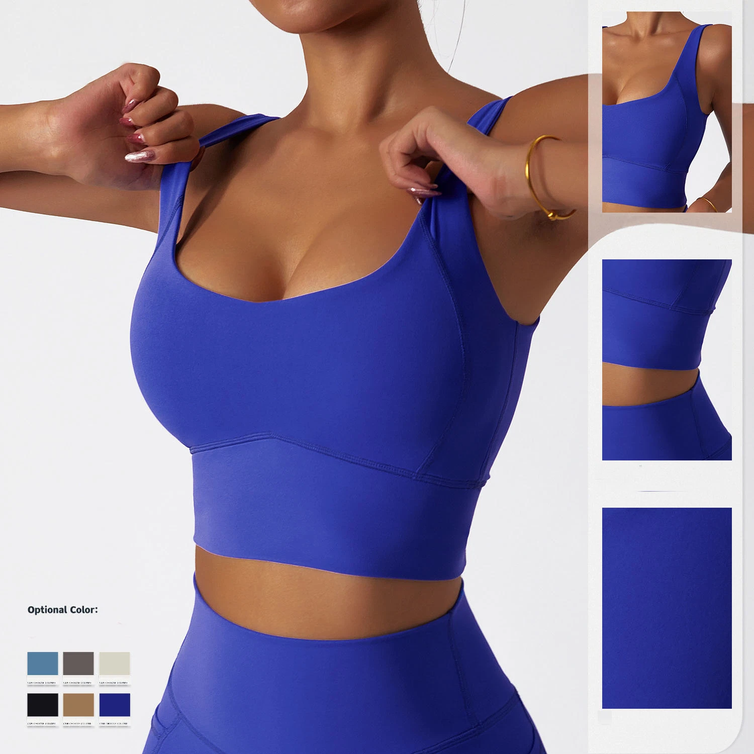 Fournisseur de gros mode personnalisée U cou Fitness et vêtements de yoga Gym Athletic Training vêtements de sport bretelles croisées Yoga sous-vêtements Sport