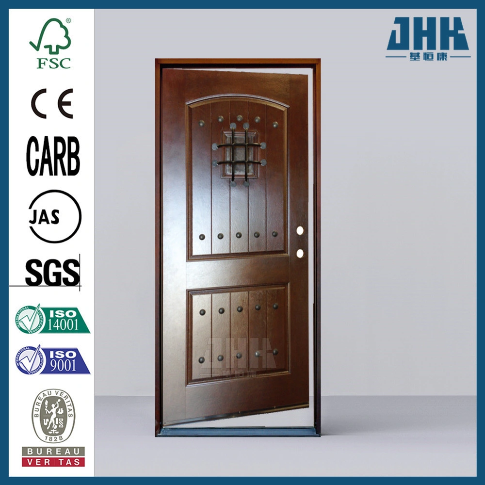 Decorative Western Style Wooden Chess Insulated Fiberglass Door (JHK-FD07-2-DW)