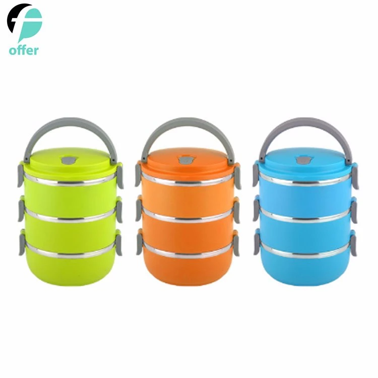 Round Stackable Stainless Steel Thermal Lunch Box