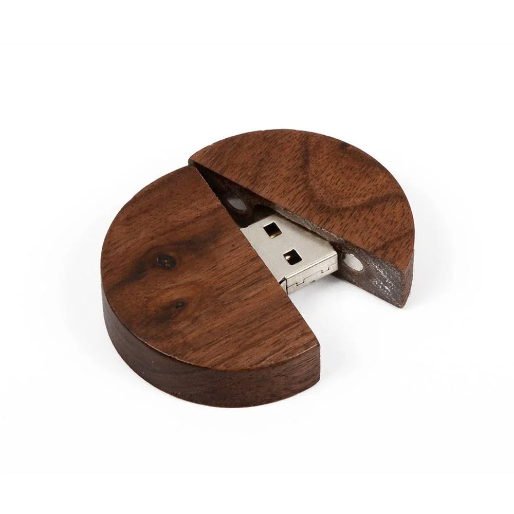 Rond en bois USB 2.0 Flash Drive logo personnalisé photo cadeau Stockage disque USB