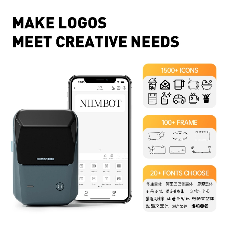 Niimbot B1 Mini Portable Thermal Label Printer Multi-Function Self-Adhesive Sticker Label Maker Machine for Office Clothes Tag