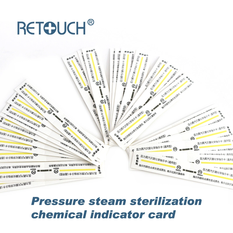 La esterilización de vapor a presión de la tarjeta de indicador químico