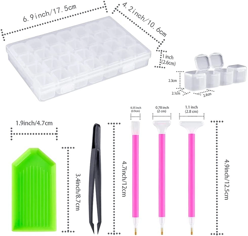 DIY Diamond Painting Tools 28 botellas Bolsa de almacenamiento de la bolsa de transporte Accesorios para bordado de diamante de cremallera de taladro