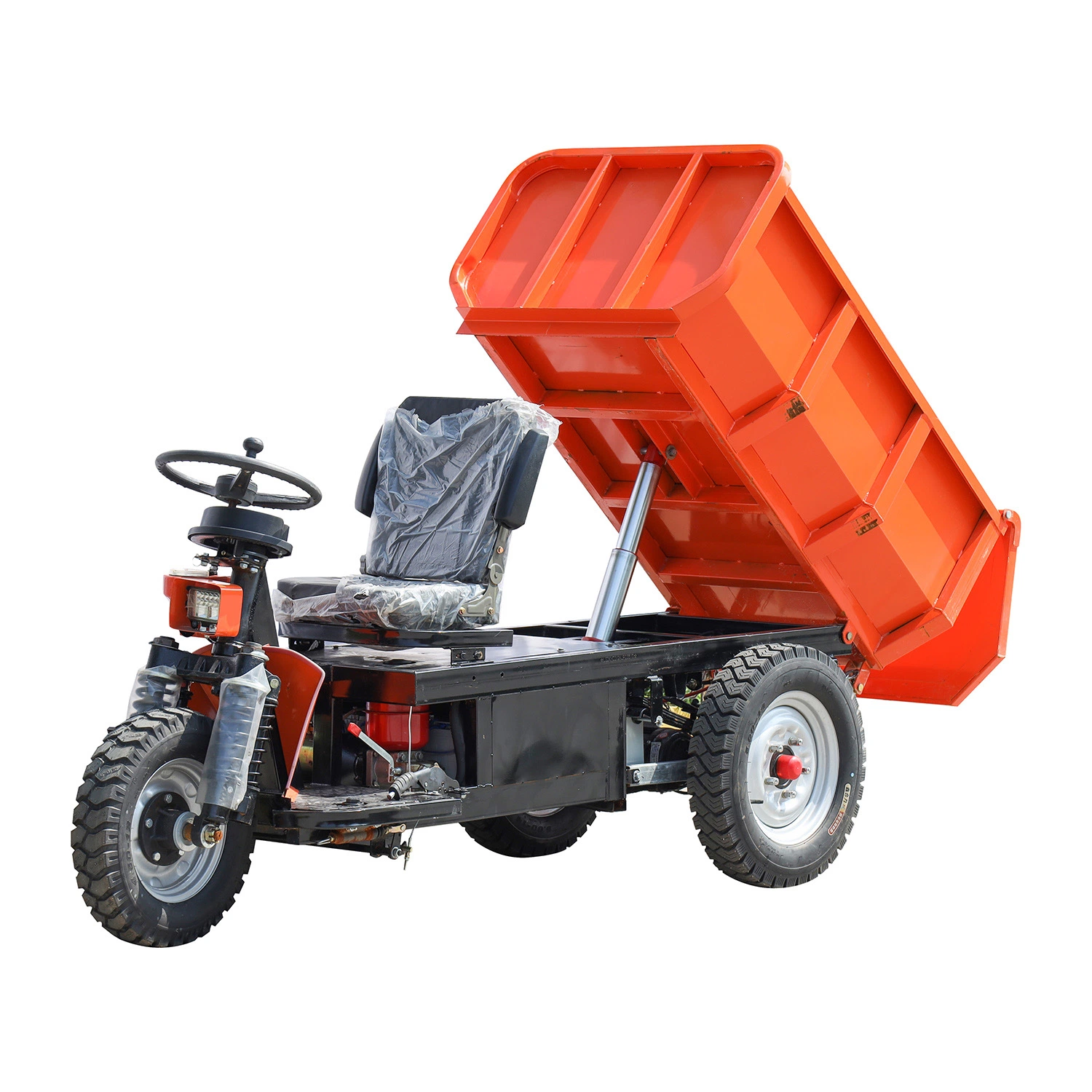 Triciclo eléctrico de tres ruedas para minería subterránea / Volquete minero / Triciclo de 2 toneladas con motor diésel / Mini volquete de construcción / Triciclo agrícola