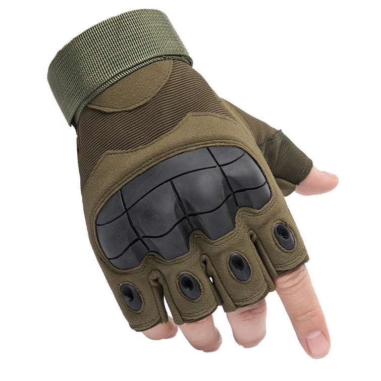 Half Finger Hard Knuckle Protective Hiking Shooting Black Outdoor Sport Combat Tactical Gloves