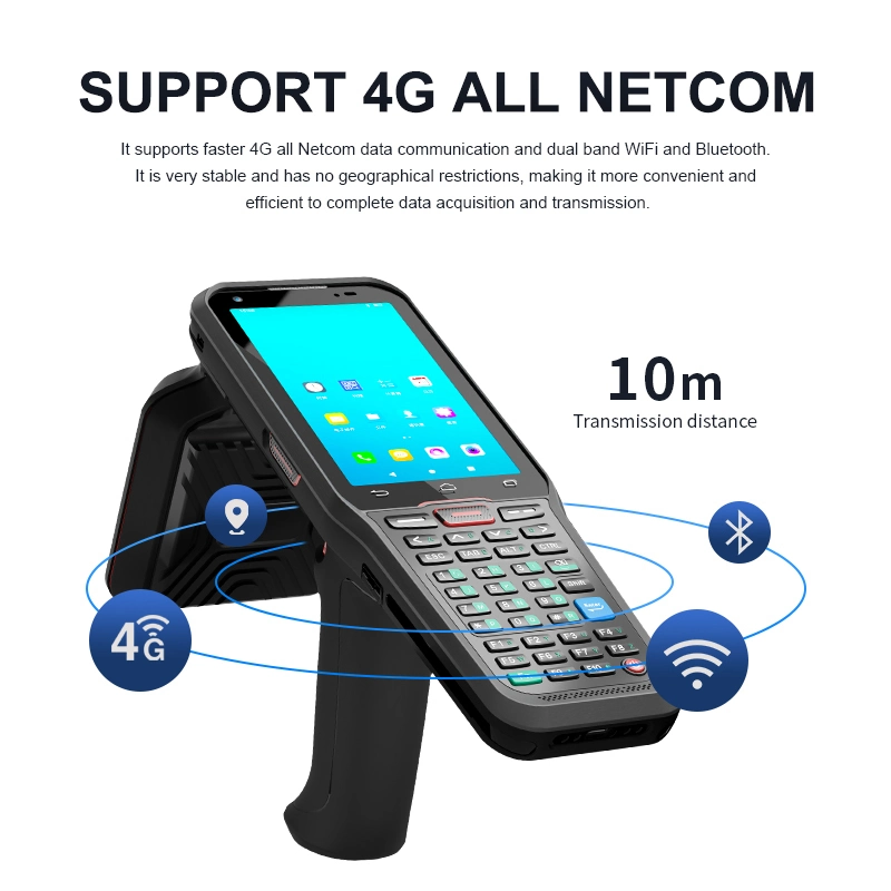 New Android 9.0 NFC Industrial PDA 4inch Barcode Scanner Rugged PDA Device for Warehouse Management