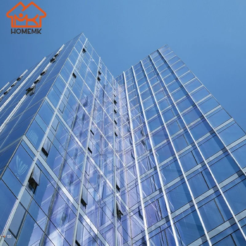 Hmk-CW Thermal Break Aluminium Curtain Wall System Glass Unitized Aluminium Fachada Cortina parede