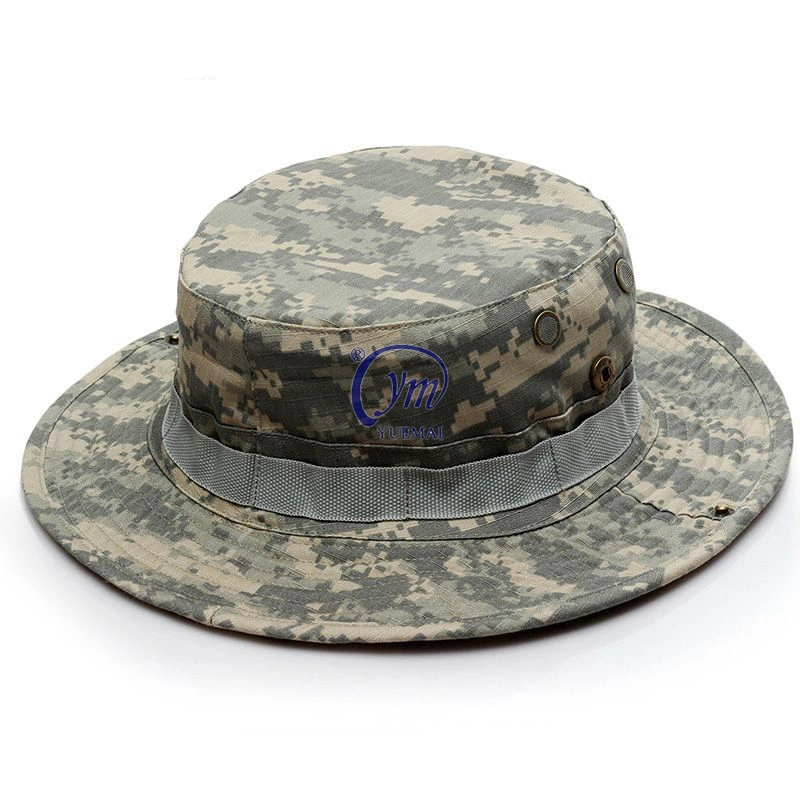 Custom Embroidery Summer Hunting Fishing Outdoor Sun Protection Adjustable Camo Military Tactical Bucket Hat