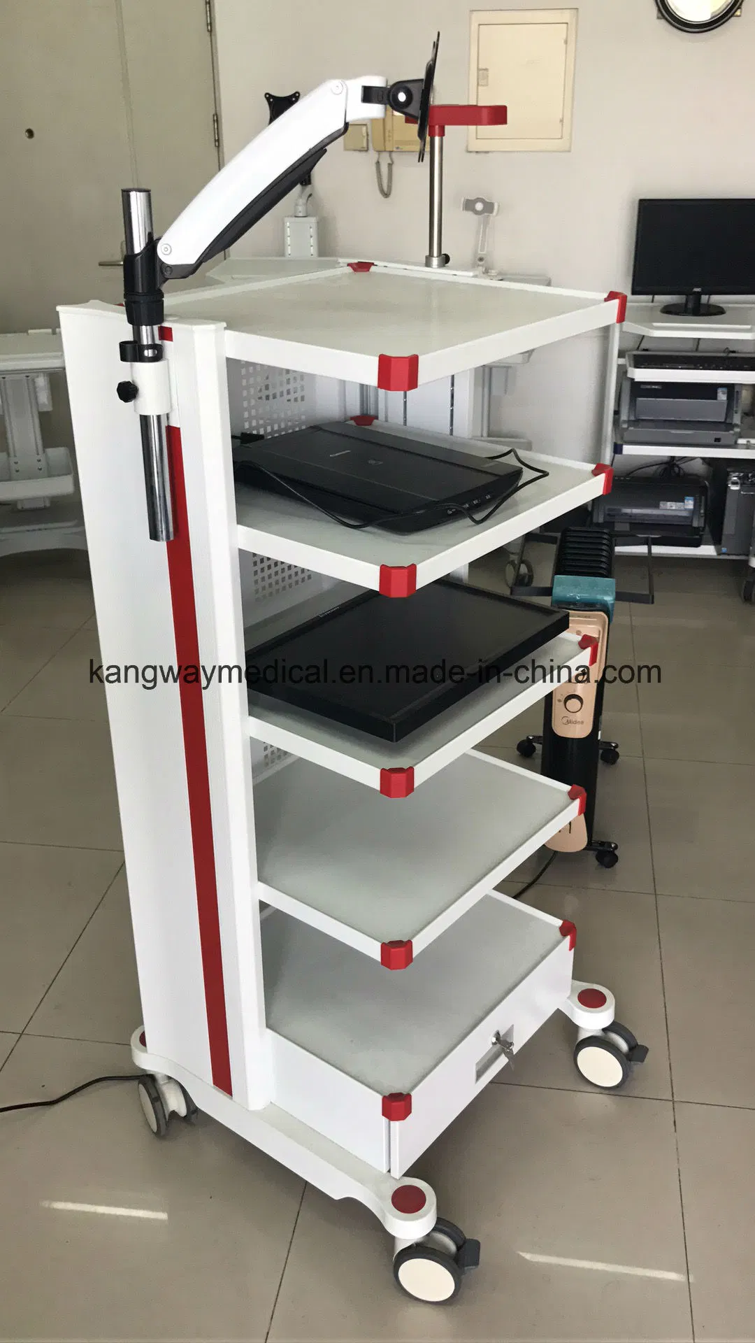 Endoscope Trolley Cart Hospital Medical Trolley for Endoscopy Equipment