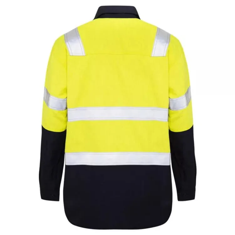 Clothing Flame Retardant Safety Polo T Shirt Men Reflective Long Sleeve Work Clothes