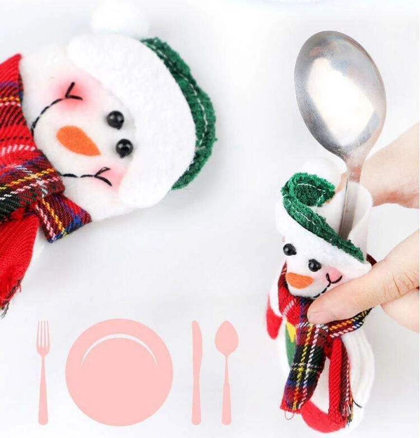 Christmas Decorations Snowman Cutlery Bags Christmas Santa Claus Kitchen Dining Table Cutlery Suit Set Christmas Gifts Christmas Decoration