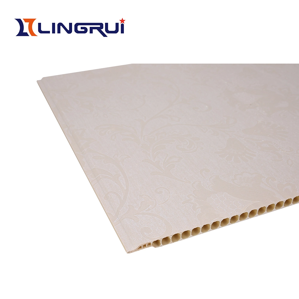 Water Proof PVC Wall Panel Board Interlocking System Wood Color Sheet 300 mm Width 9 mm Thickness Customized Designs