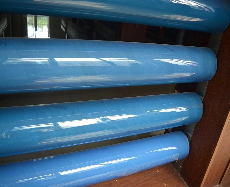 PVC Film Transparent Soft Blue Plastic Film Roll Normal Clear Polyester Film Roll