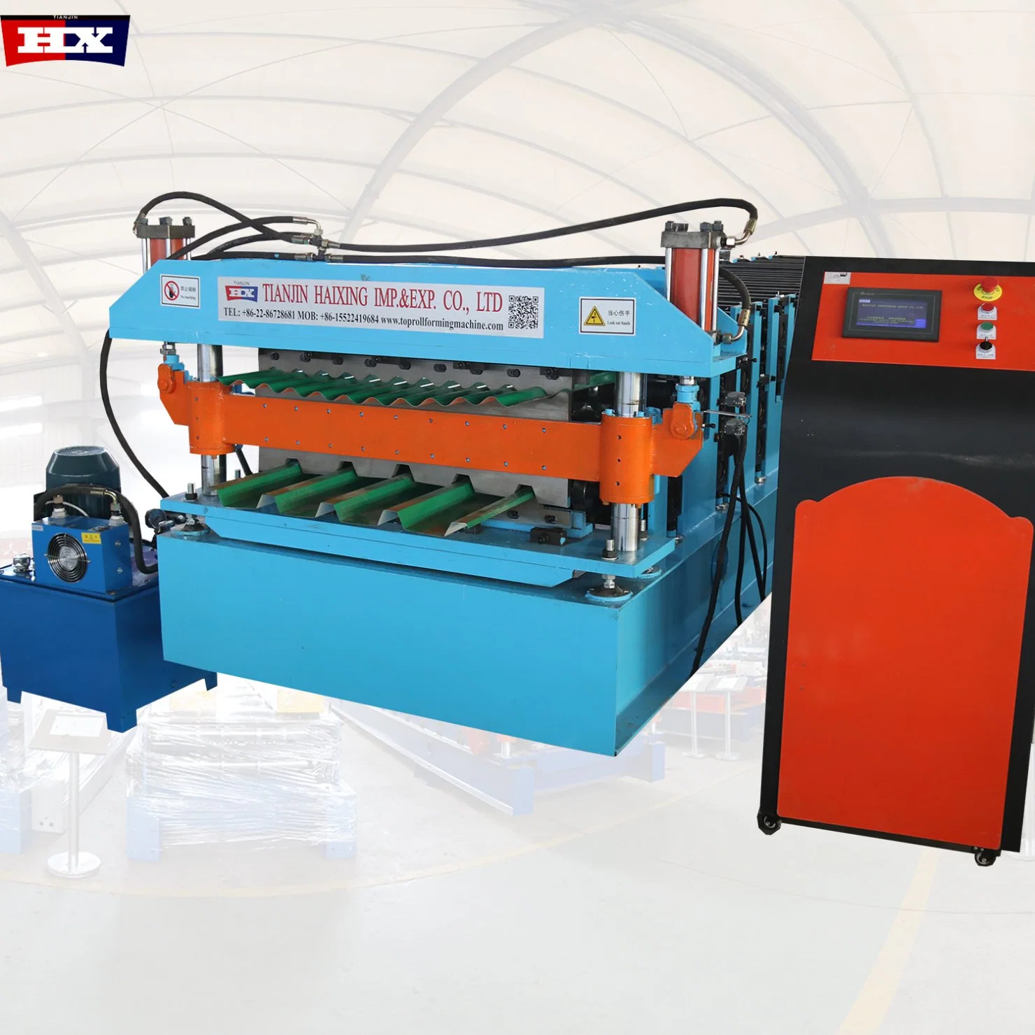 Trapezoidal Corrugated Double Layer Metal Making Ibr Roof Sheeting Roll Forming Machine