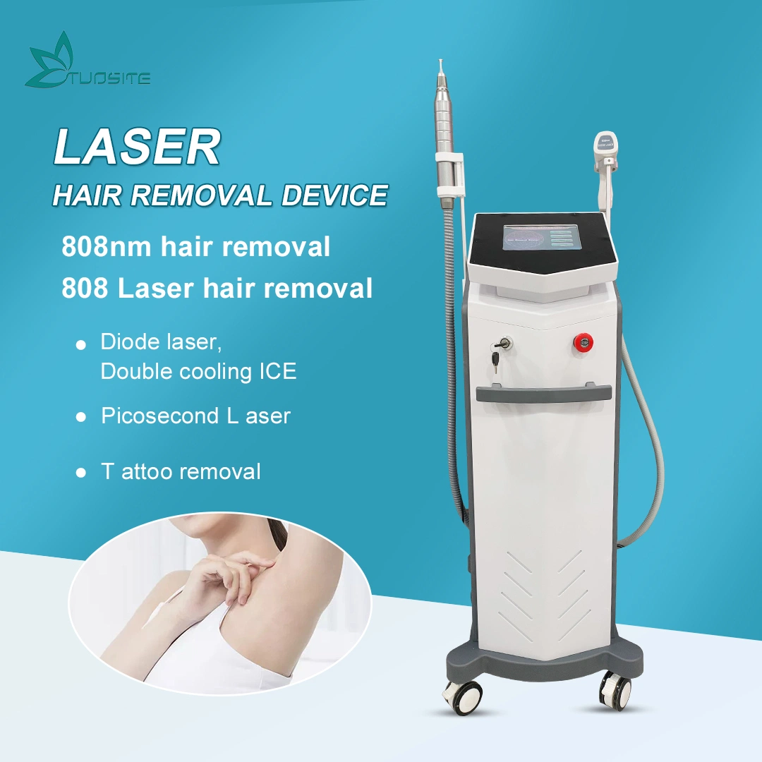 2 in 1 Function 755nm 808nm 1064nm Hair Removal Laser and Laser Tattoo Remover Beauty Device