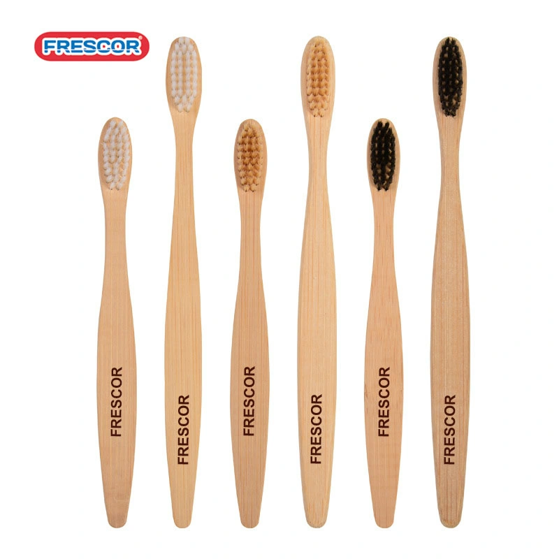 Kit de brosse à dents en bambou naturel de voyage OEM, à usage unique et bon marché Produits Bamboo biodégradables