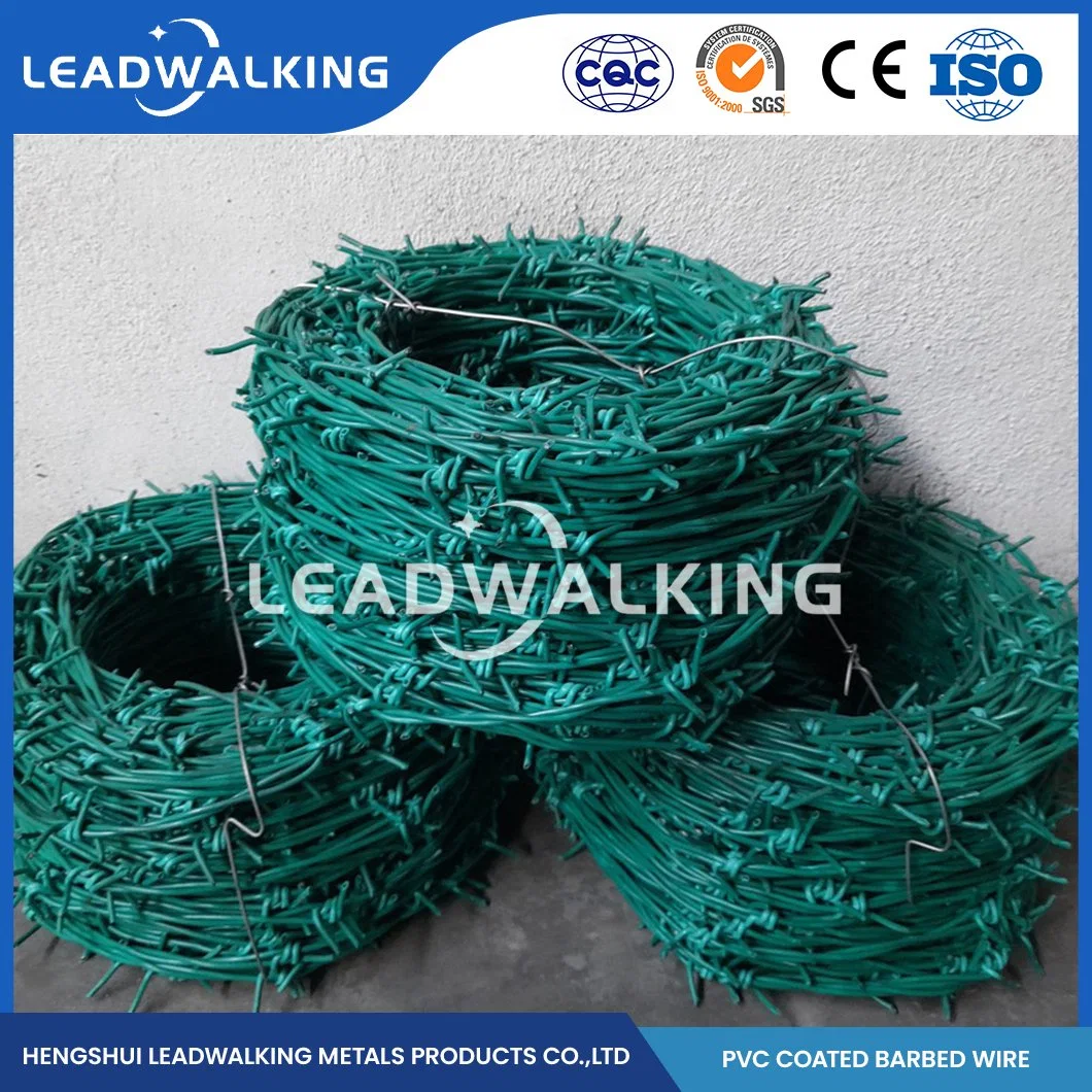 Leadwalking Auto Barbed Wire Manufacturers High-Quality Galvanized Metal Barbed Wire China 7 Strands Steel Wire Single-Strand Plastic Coating Barbed Wire