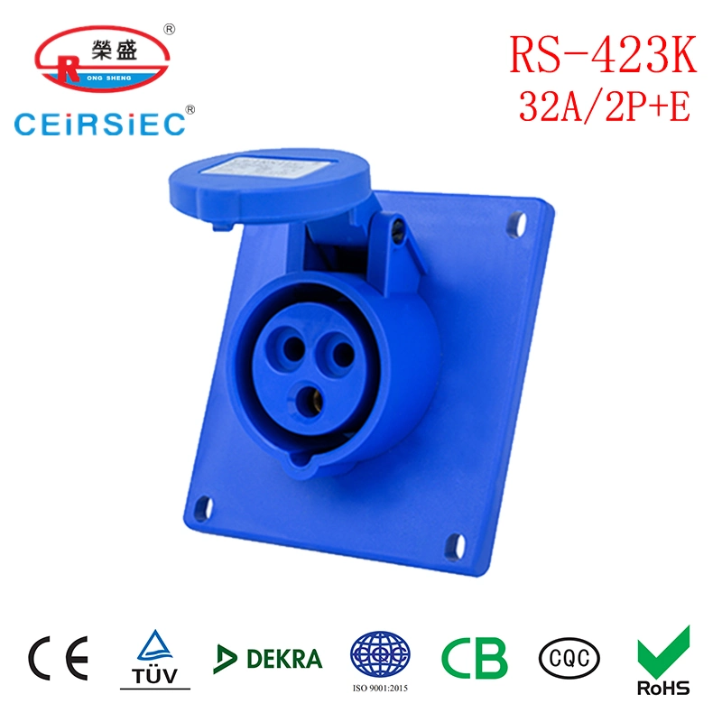 32A Single Phase Industrial Connector for European Standard IP44 Nylon in-Line Socket