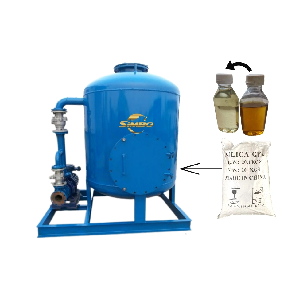 China Double Filter Tank Oil Purification Machine Inside Fill Silica Gel