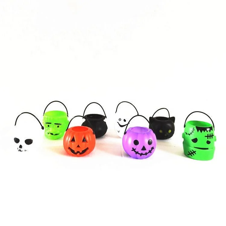 Halloween Mini Negro Bruja Candy Jar Blanco Skull Jar Mini Truco o tratar Halloween Fiesta Candy Bucket