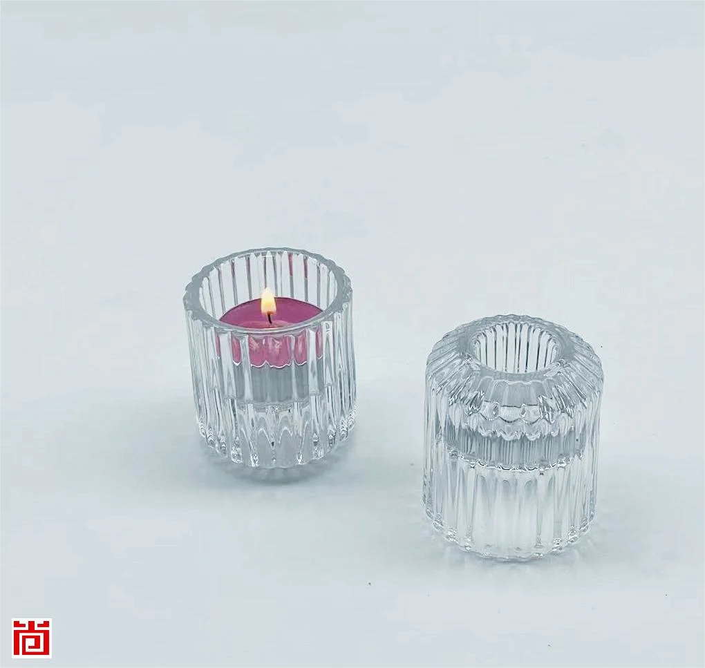 Un diseño exquisito cristal de alta calidad de uso de dos Candelita/Pilar Candleholder