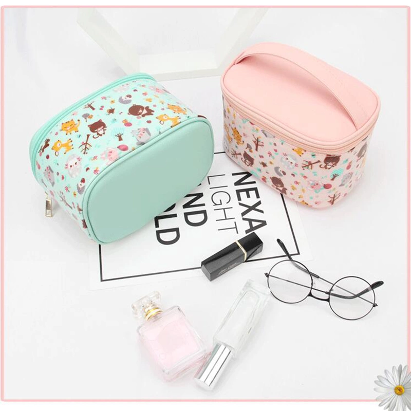 Portable PU Large-Capacity Waterproof Travel Makeup Collection Wash Cosmetic Bag