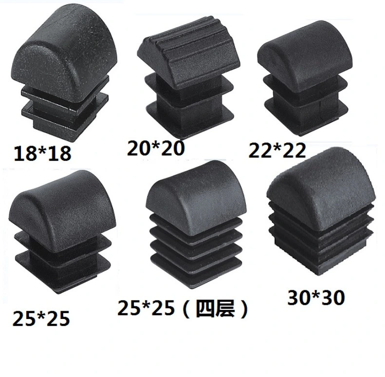 Furniture Square Arched Tubing Black Plastic Pipe End Caps Tubing Insert Plugs Rubber Product Rubber Part