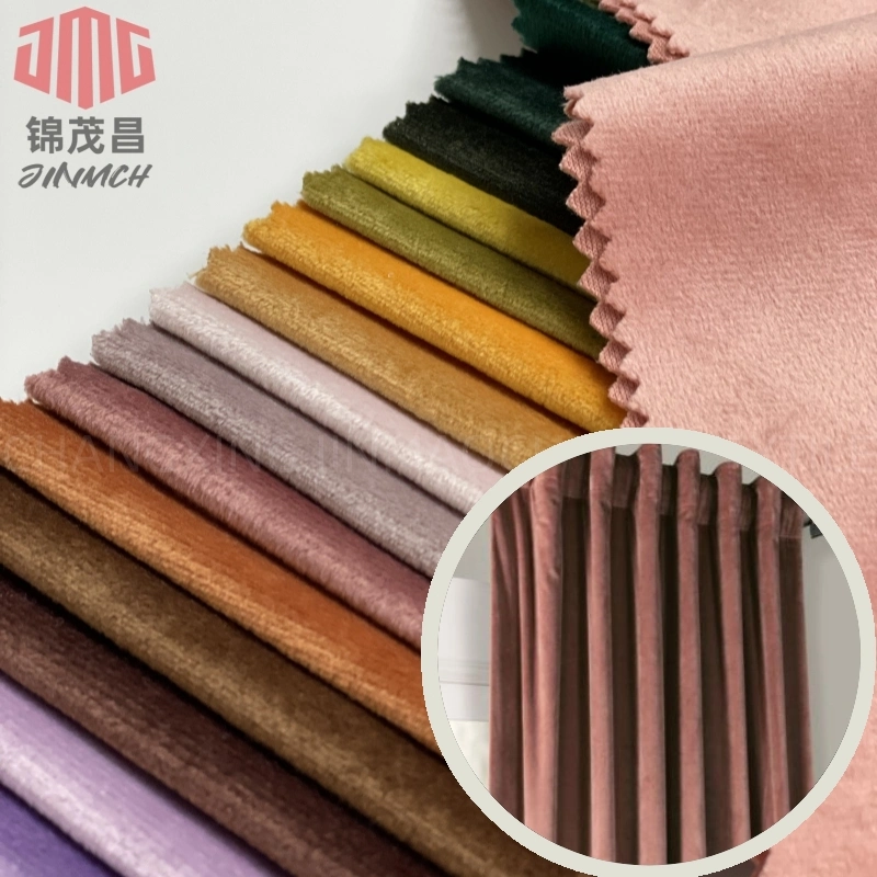 Großhandel Strickstoff 100% Polyester Holland Samt 240GSM Einfarbig gefärbt Anpassung für Kissen Vorhang Home Textile