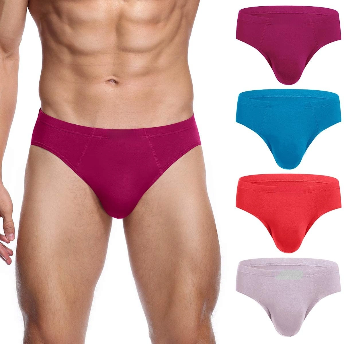 Herren Unterwäsche Modal Microfaser Slip No Fly Bedeckt Bund Silky Unterhose Berühren