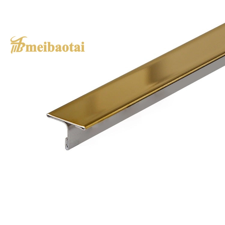 Gold Mirror Stainless Steel Tile Trim Decoration T Shape