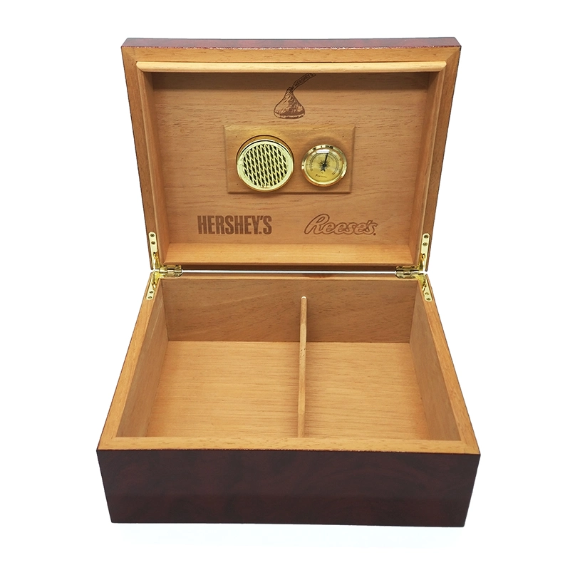 Boîte cadeau haut de gamme marron personnalisée en emballage en bois de cigare