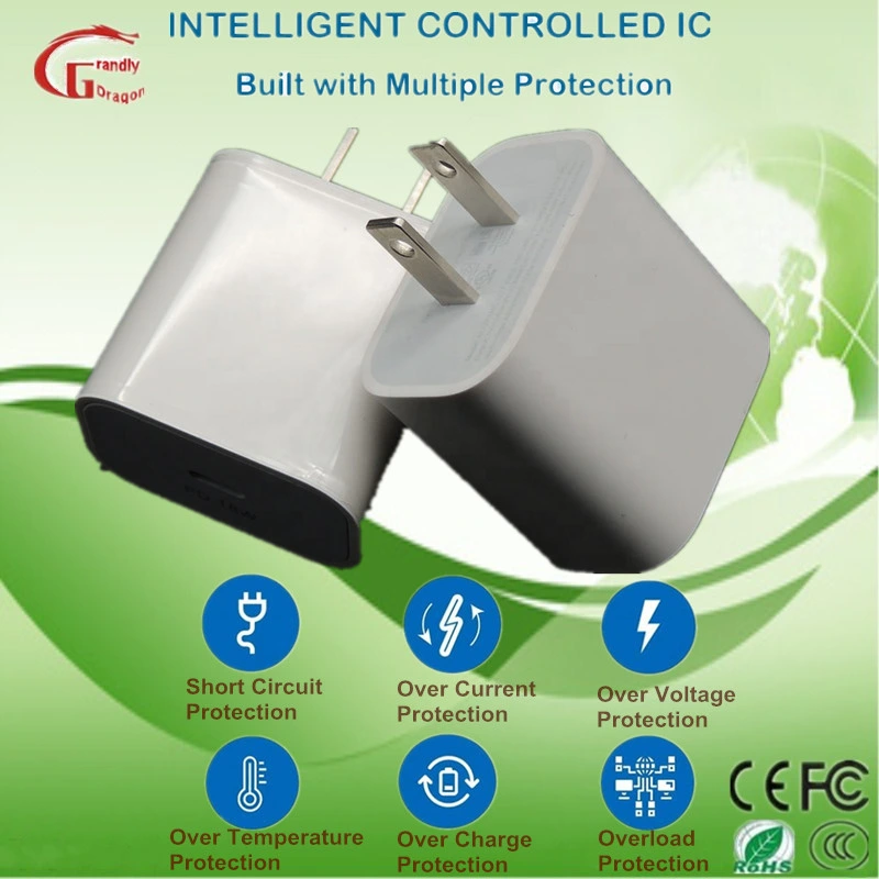 ETL/KC/PSE certificado TUV/Mini USB de 18W Adaptador de Corriente cargador rápido para teléfonos móviles cargador de pared Pd