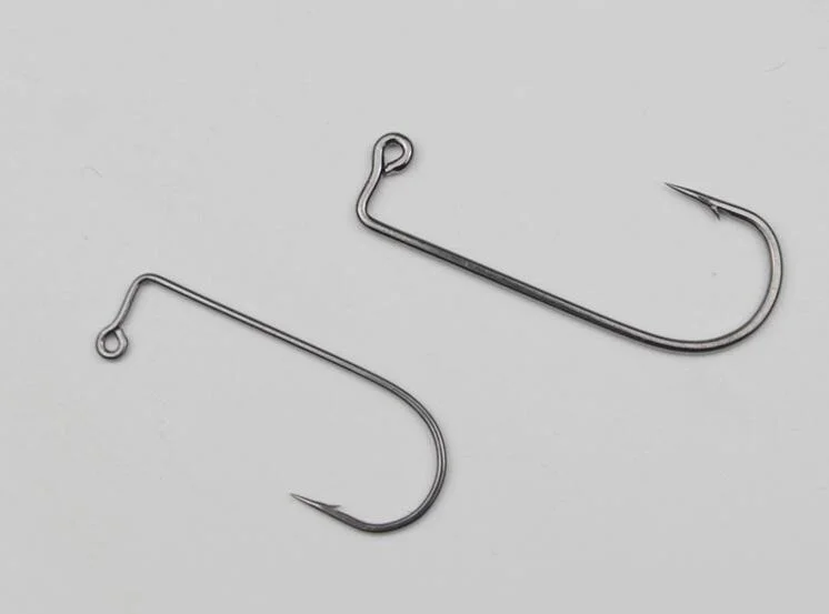 90 Degré de courbure ronde Le fil lourd Jig Hook-Pack de 25 (noir, 3/0)