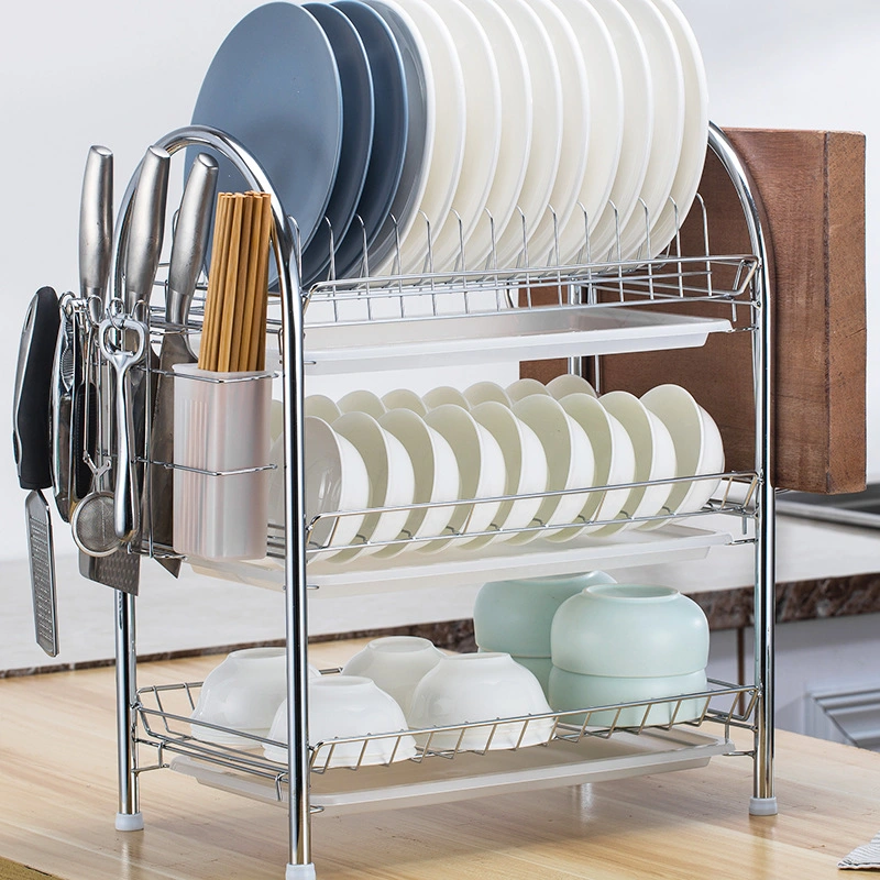 Kitchen Floor Storage Rack Multi-Layer Household Drain Dish Rack