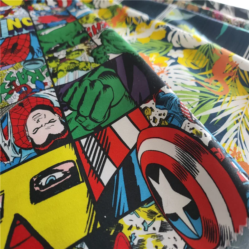 Hot Selling Nylon Polyester Twill Microfiber Fabric Paper Printed Anime Fabric for Beach Shorts Garment