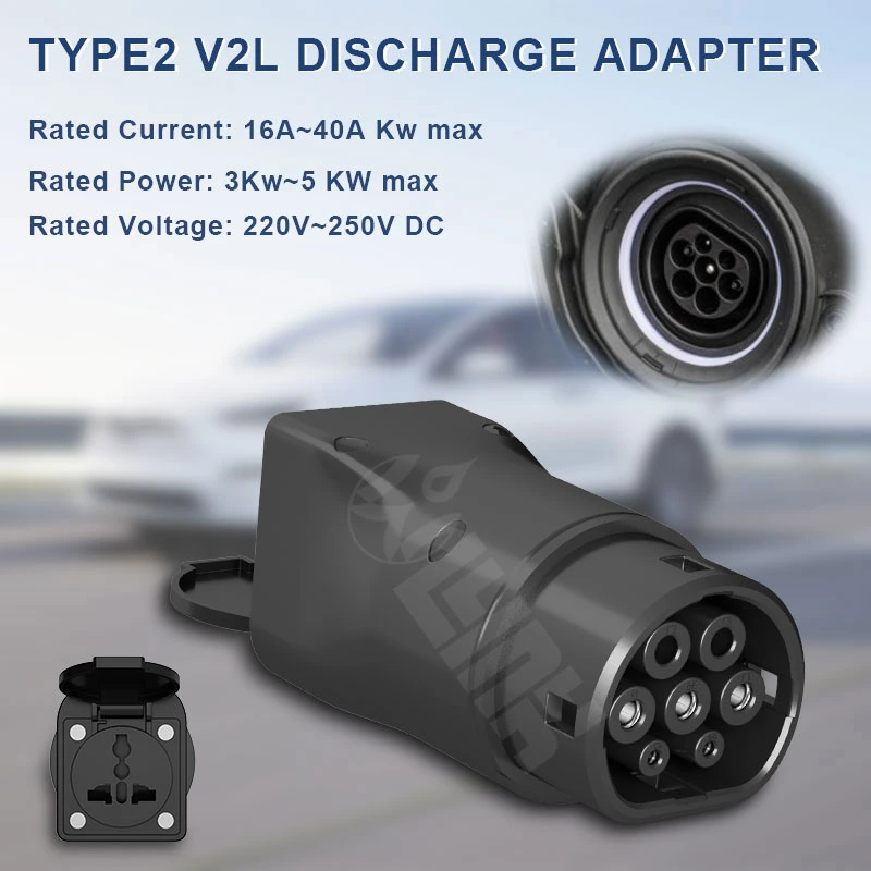 3kW-5kw EV conector de descarga Cargador Type2 V2L adaptador