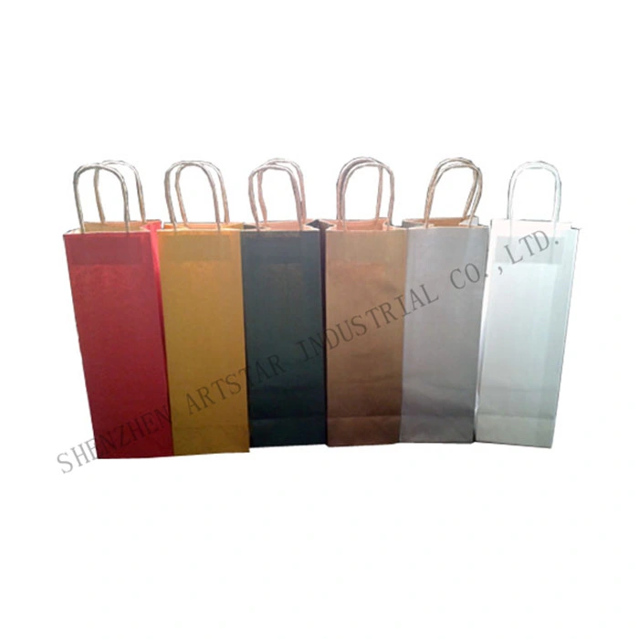 Solid Kraft Paper Bag for Wine Bottle