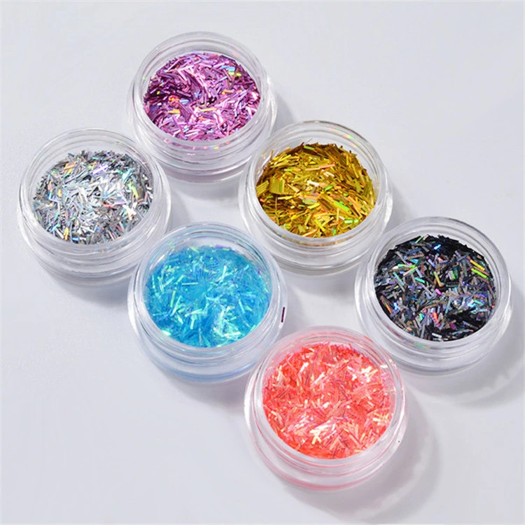 6PCS\ Colors 1box Shiny Strip Nail Sticker Decorations\Nail Art Frake Accessory