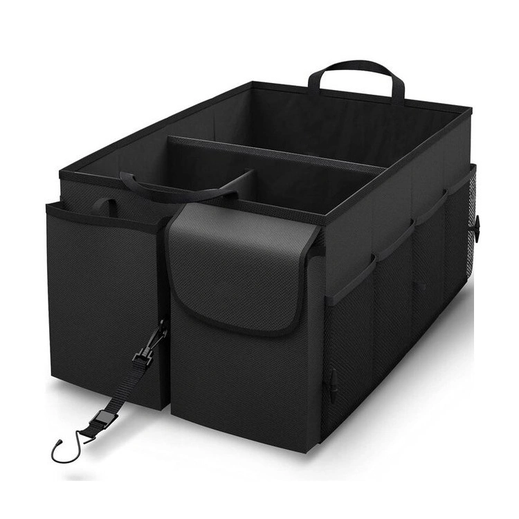 Amazon Hot Selling Auto Trunk Box Organizer Collapsible Multi Compartment Trunk Organizer Multifunction Interior Storage Box Car Arm Black Car Tool Storage Box