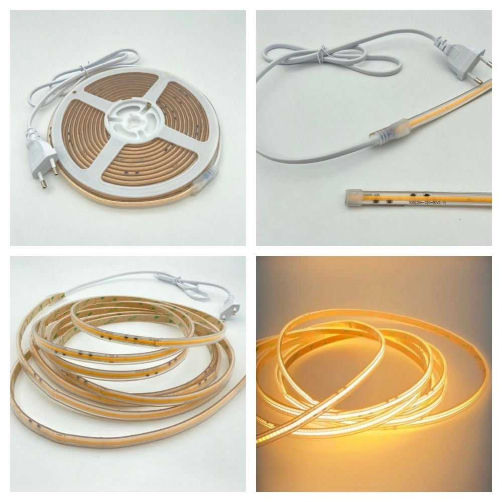 5m /10m/...50m/Roll High Voltage High Density 110V 120V 220V 230V 240V No LED Dots COB Outdoor Waterproof LED Strip Light