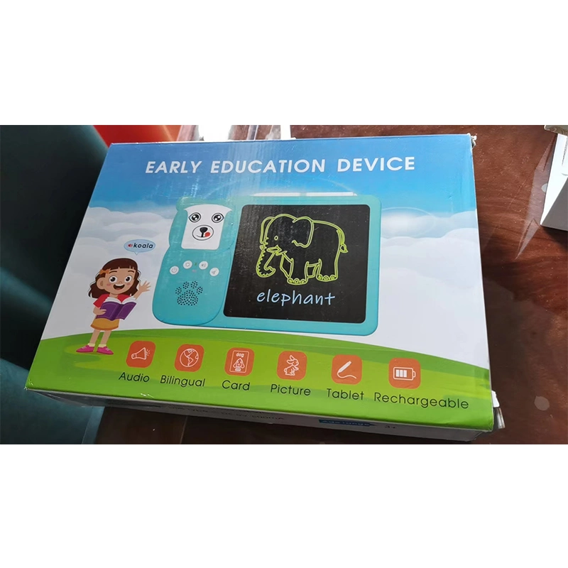 Kids Cognitive Card Machine dispositivo electrónico de aprendizaje del inglés para niños pequeños educativos Hablando Flash Cards Juguetes con LCD dibujo tableta