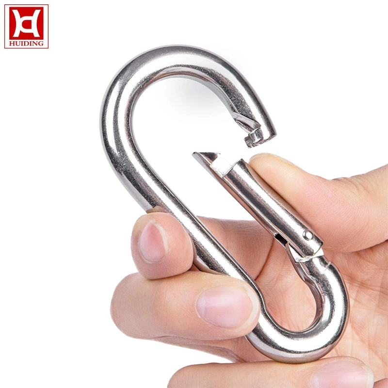 Custom Fashion Hardware Wire Rope Carabiner Galvanized Steel Spring Snap Hook