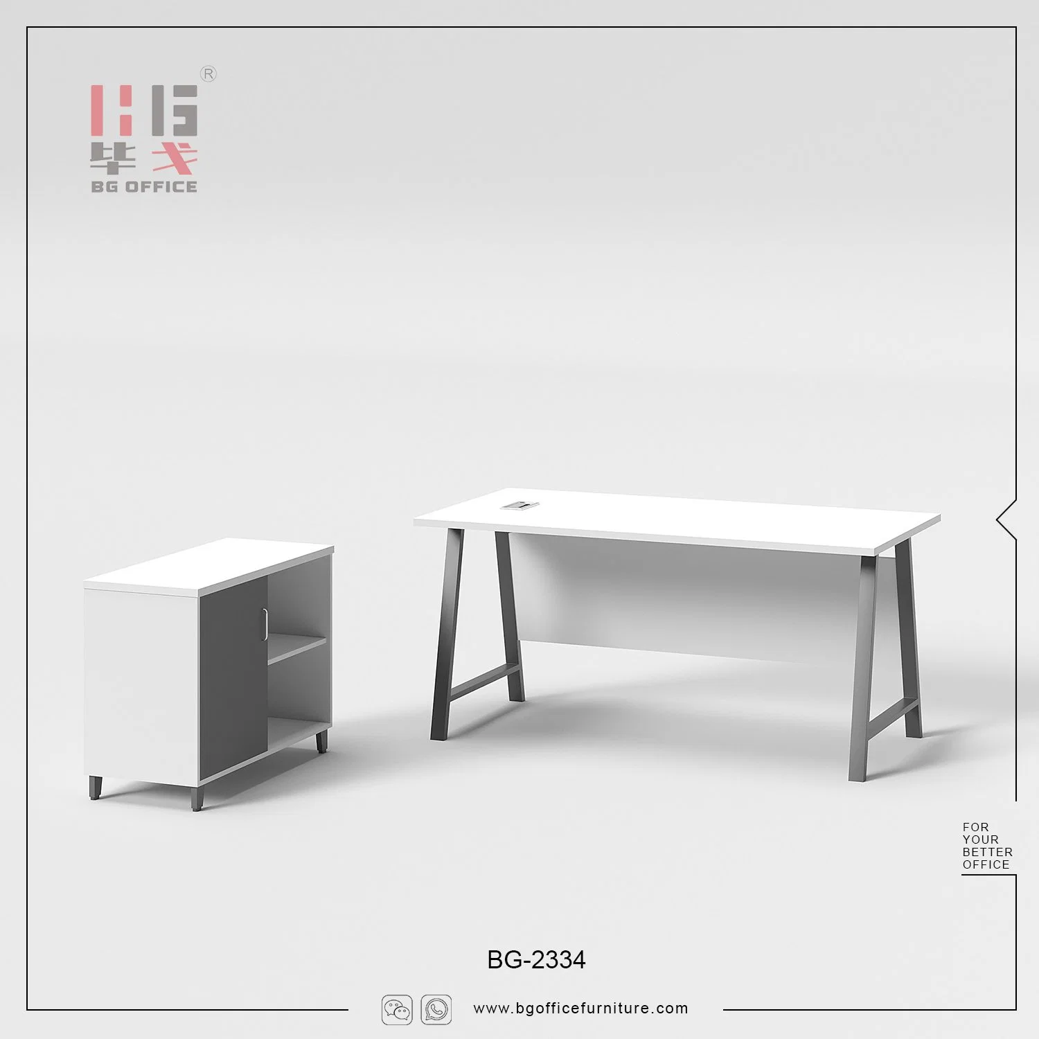 Factory Wholesale/Supplier Modern Style Simple Iron Legs High-Grade Office Table for Executive/Manager/CEO