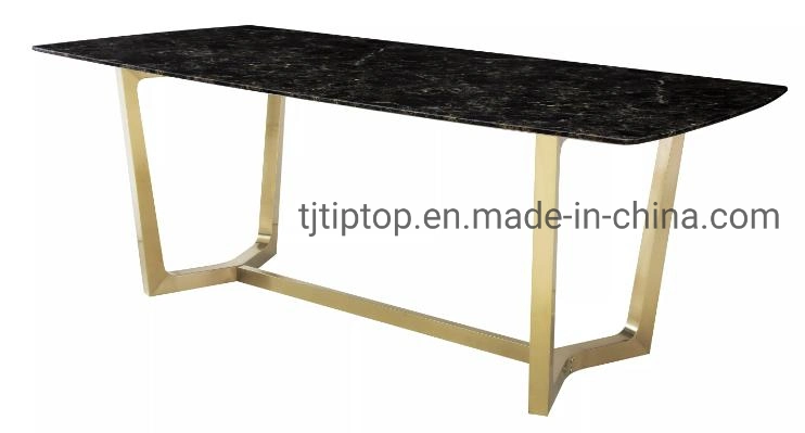 Modern Furniture Free Sample Ceramic Adjustable Gold Dining Table